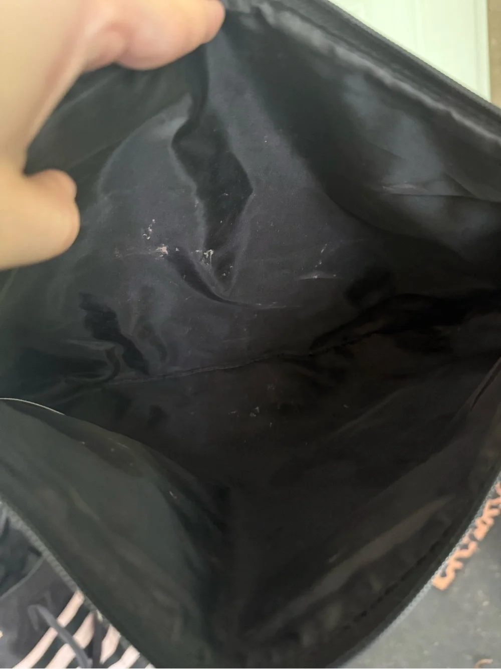 Victoria's Secret Black and Pink Striped Travel Tote